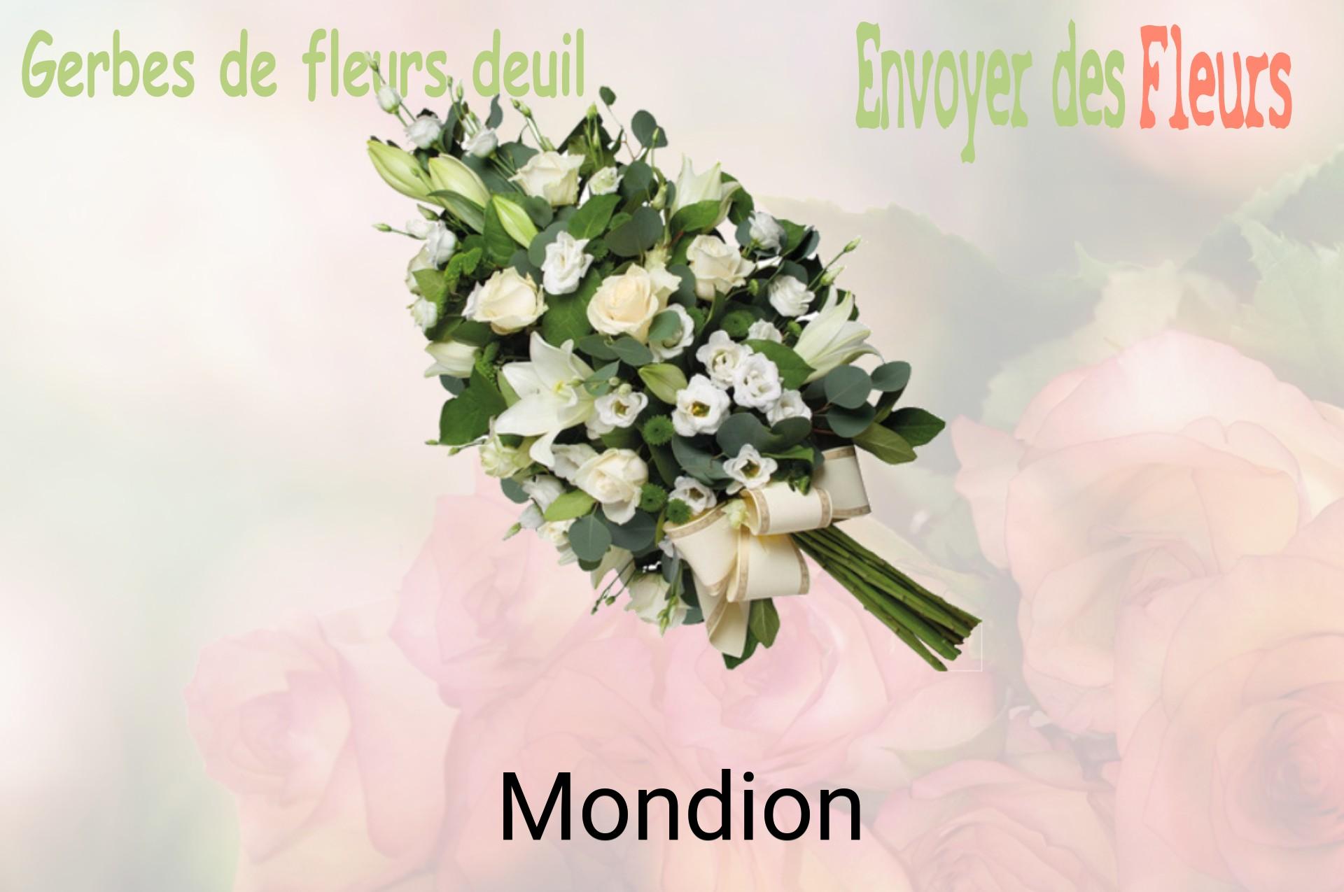 Gerbe de fleurs de deuil livrée à Mondion